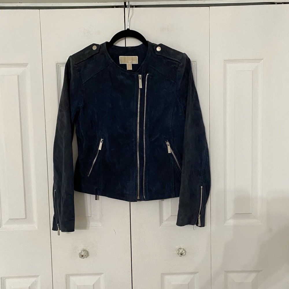 MICHAEL KORS leather Suede Moto Jacket M - Picture 13 of 15